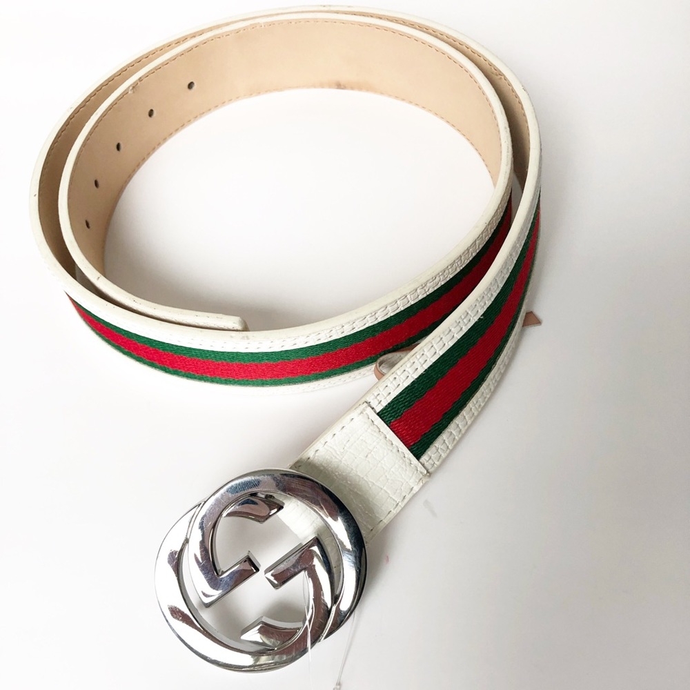 Gucci Traditional Classic leather Red Green Belt - L XL